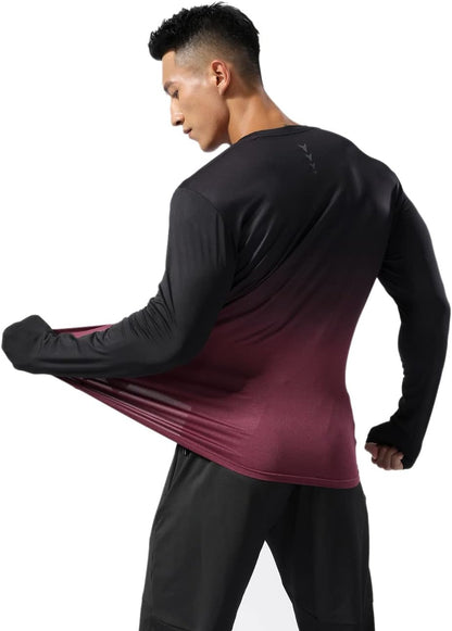 Men’s Long Sleeve Running Shirt Dry Fit Athletic Top