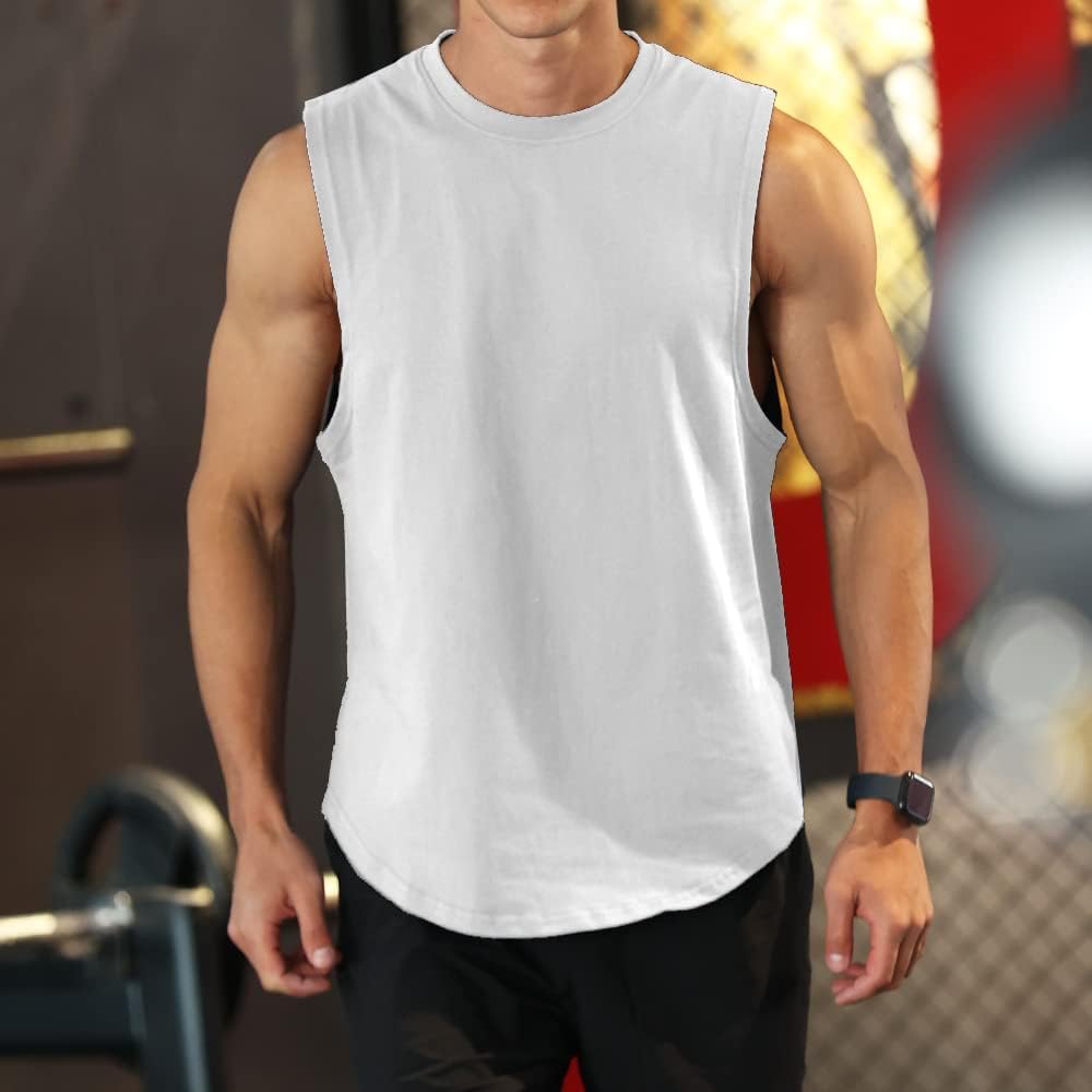 Men’s Bodybuilding Tank Cotton Sleeveless Gym Shirt