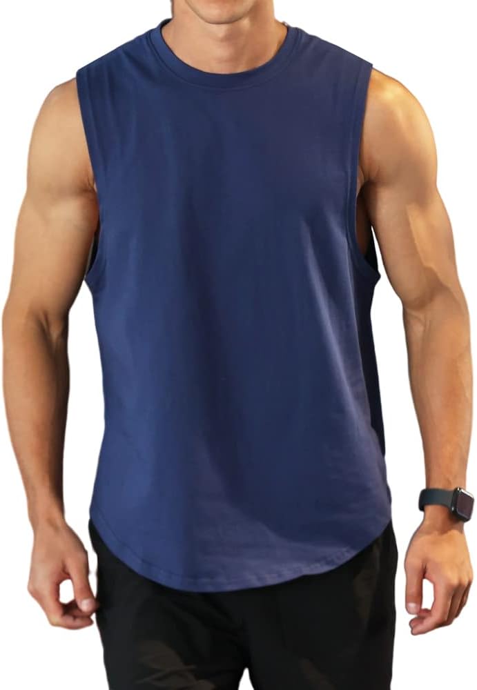 Men’s Bodybuilding Tank Cotton Sleeveless Gym Shirt