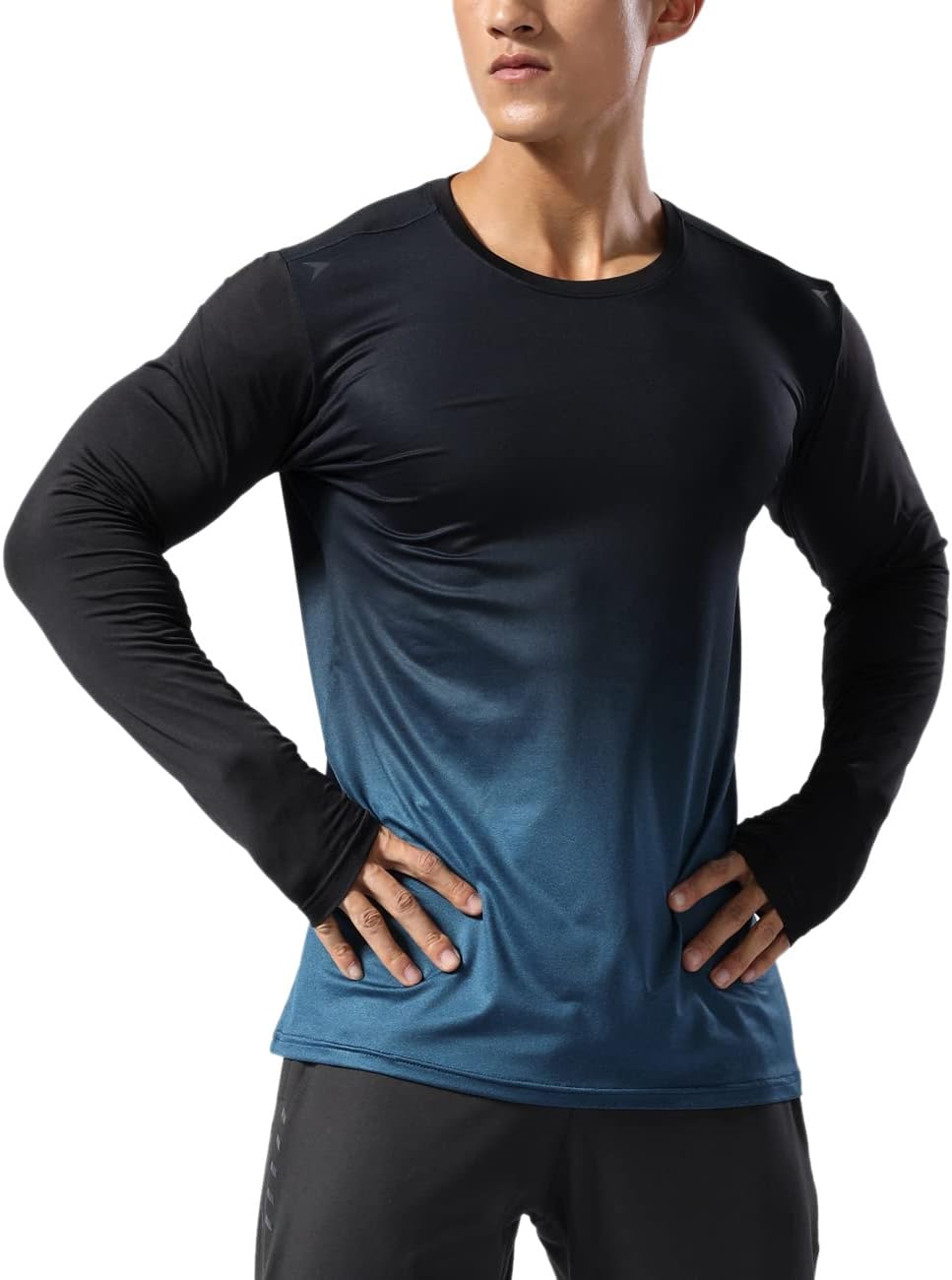 Men’s Long Sleeve Running Shirt Dry Fit Athletic Top