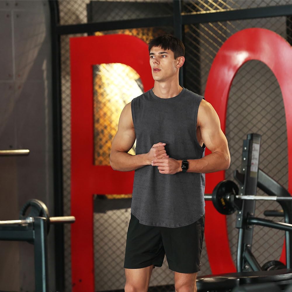 Men’s Bodybuilding Tank Cotton Sleeveless Gym Shirt