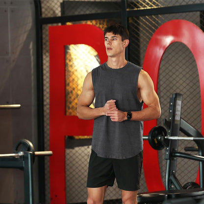 Men’s Bodybuilding Tank Cotton Sleeveless Gym Shirt