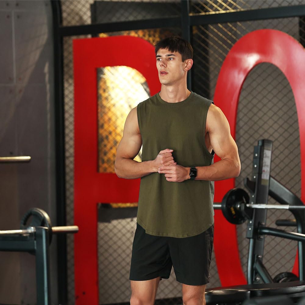 Men’s Bodybuilding Tank Cotton Sleeveless Gym Shirt
