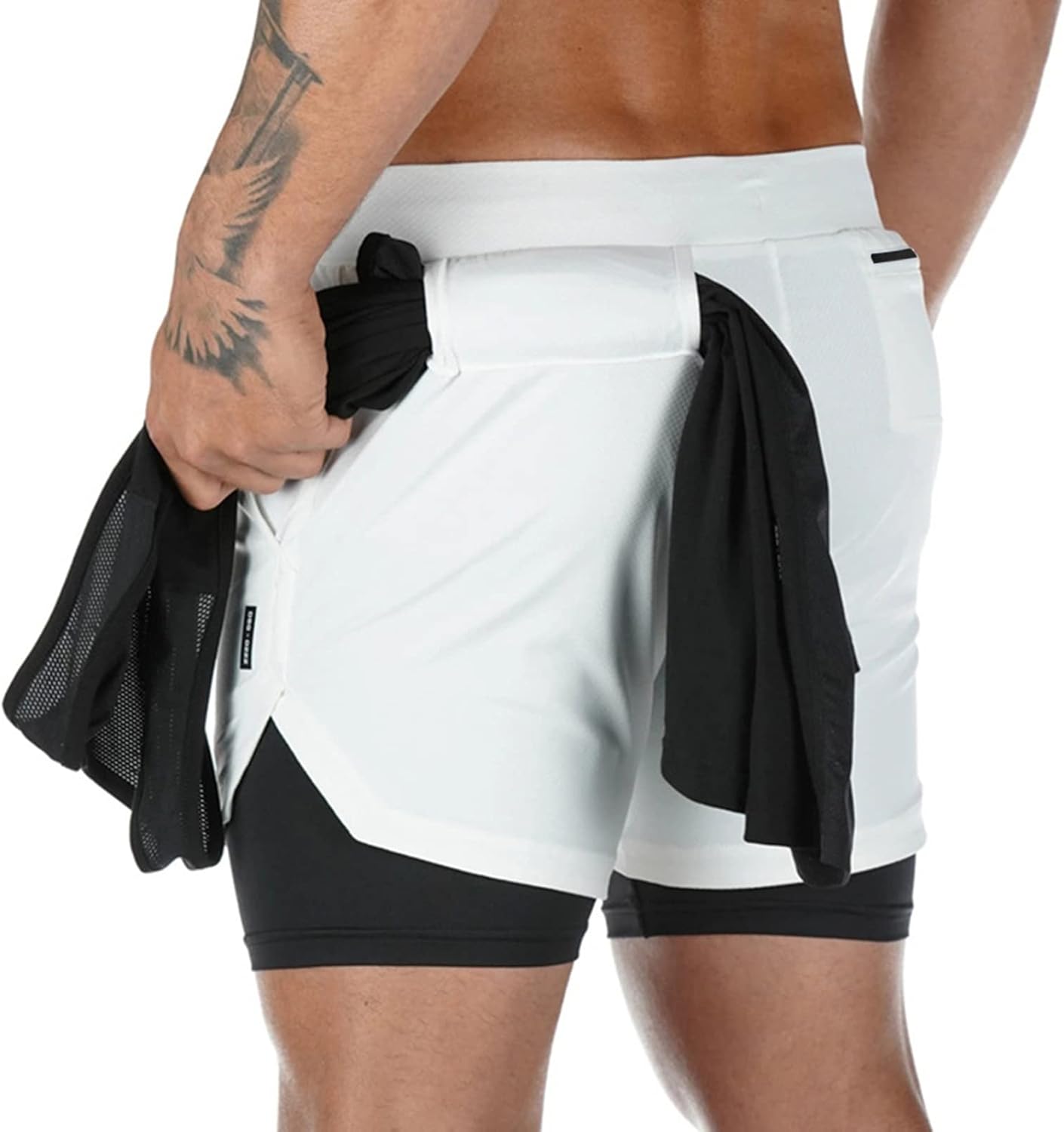 Men’s 2 in 1 Running Shorts Breathable Gym Training