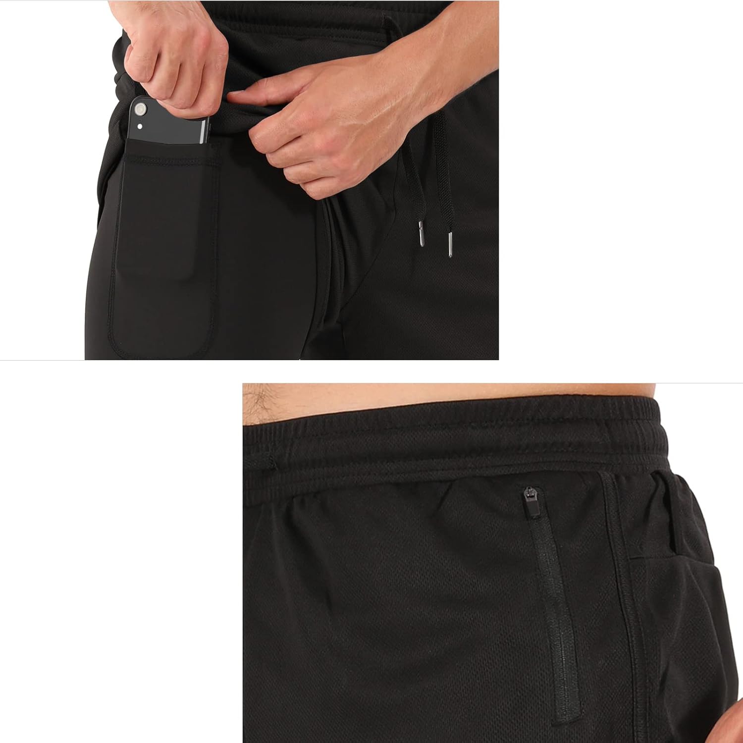 Men’s Running Compression Shorts 2 in 1 with Phone Pocket