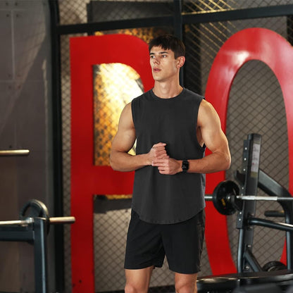 Men’s Bodybuilding Tank Cotton Sleeveless Gym Shirt