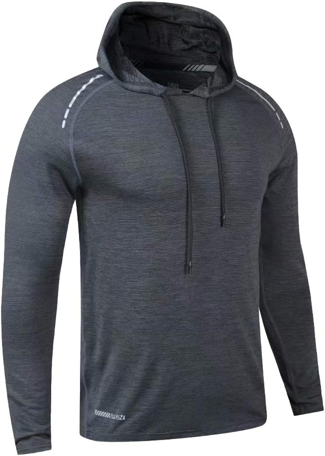Men’s Bodybuilding Hoodie Long Sleeve Dry Fit Gym Sweatshirt