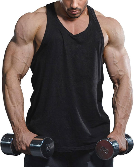 Men’s Y-Back Muscle Stringer Bodybuilding Gym Vest