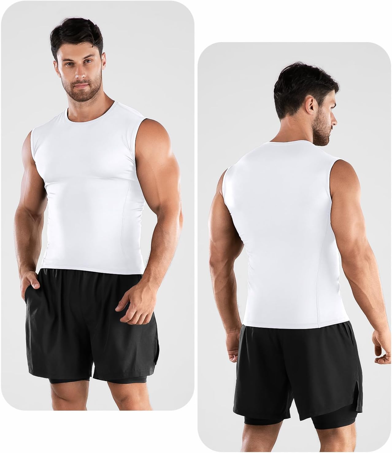 Men’s Quick Dry Compression Running Vest 1 or 2 Pack