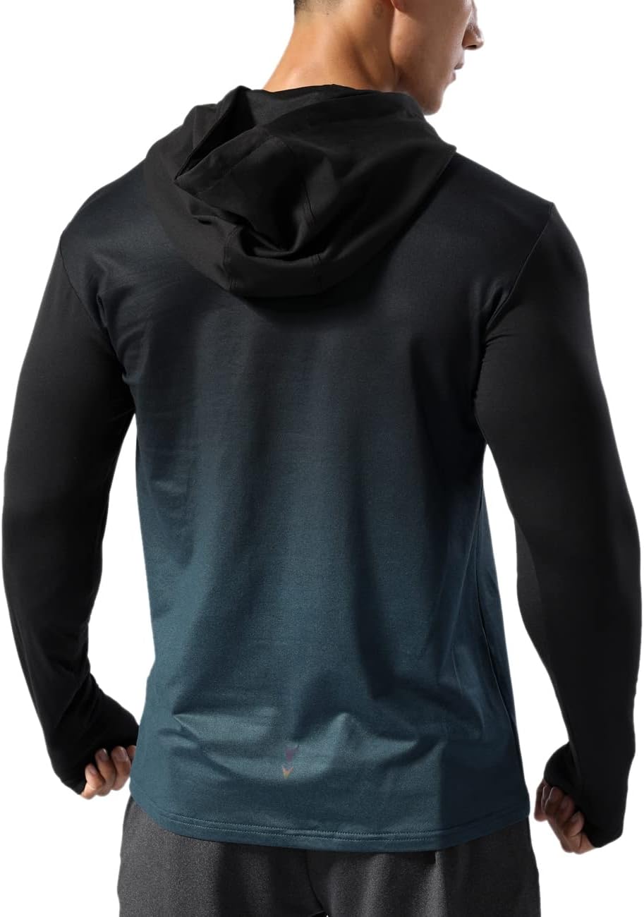 Men’s Thermal Lined Athletic Hoodie Winter Running Top