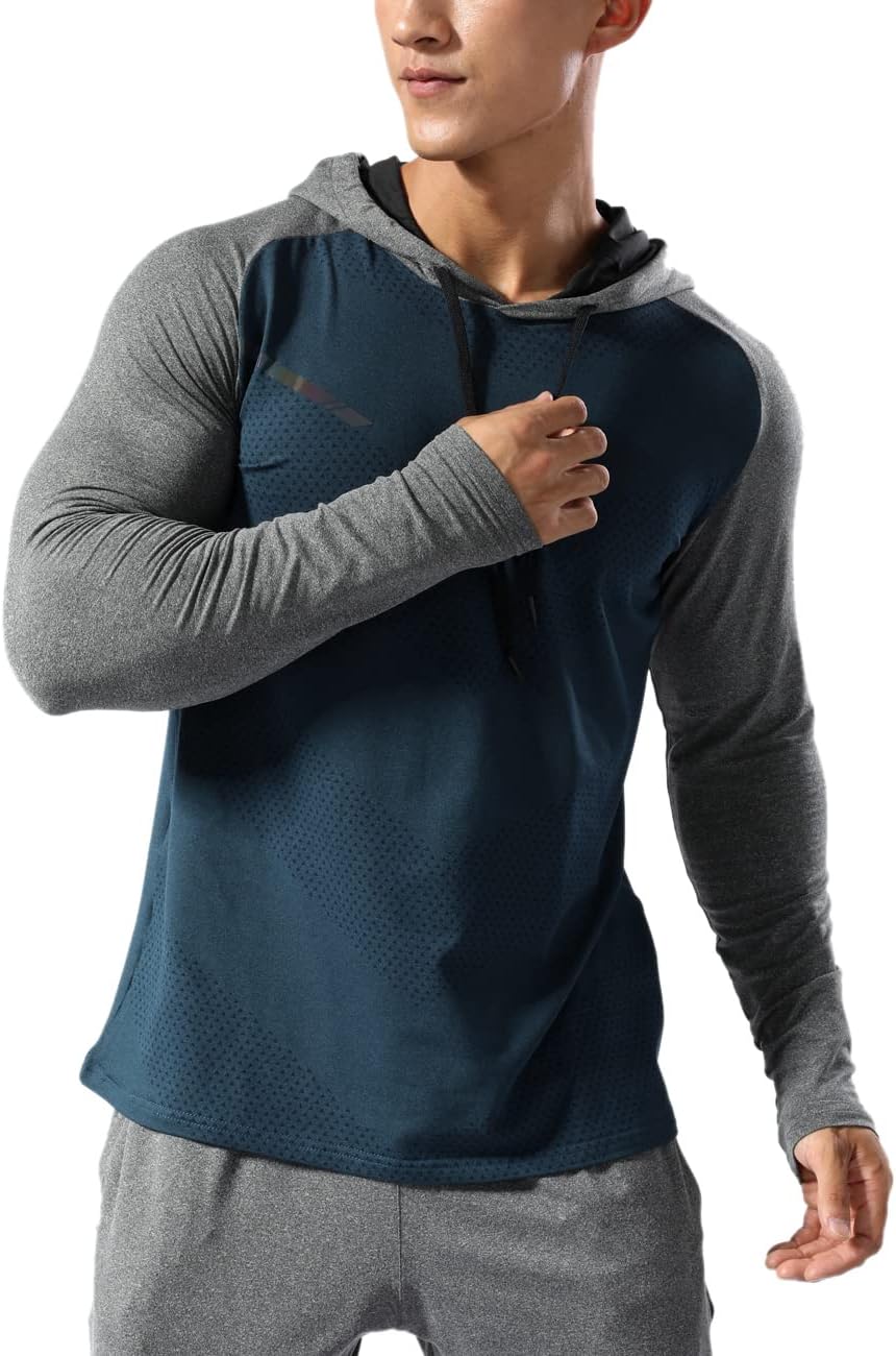 Men’s Thermal Lined Athletic Hoodie Winter Running Top