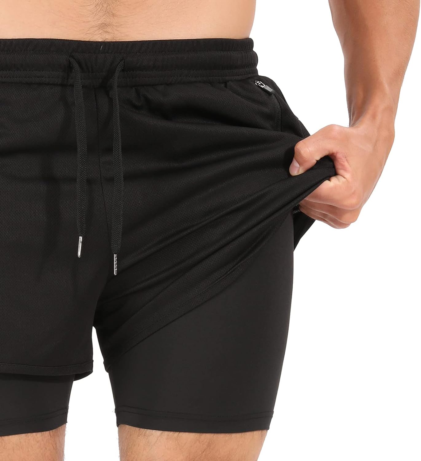 Men’s Running Compression Shorts 2 in 1 with Phone Pocket
