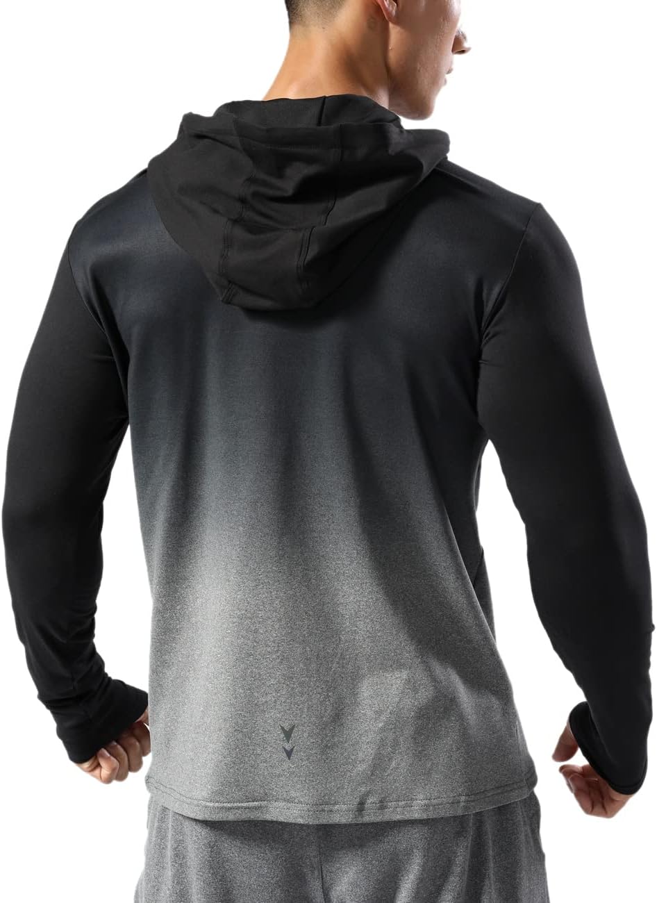 Men’s Thermal Lined Athletic Hoodie Winter Running Top
