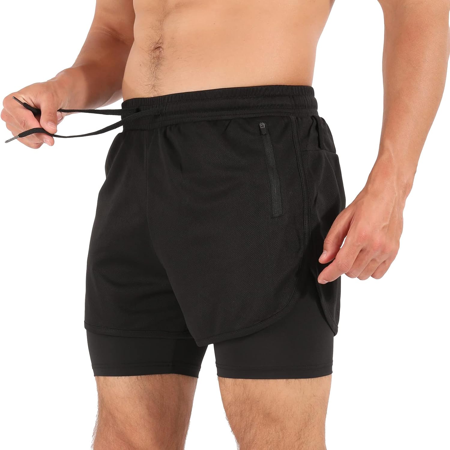 Men’s Running Compression Shorts 2 in 1 with Phone Pocket