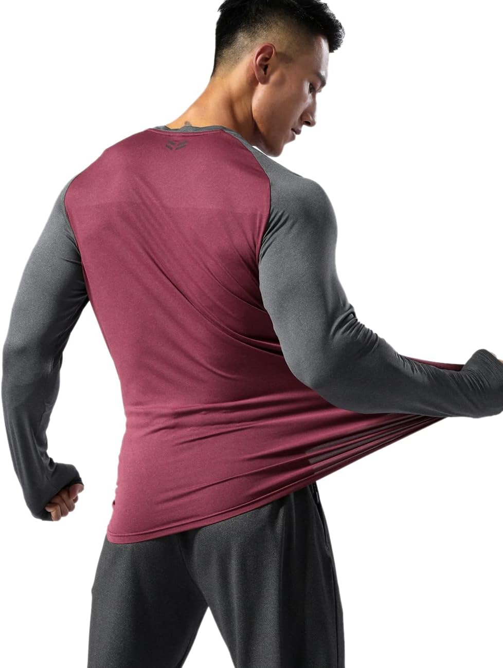 Men’s Long Sleeve Running Shirt Dry Fit Athletic Top