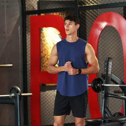 Men’s Bodybuilding Tank Cotton Sleeveless Gym Shirt