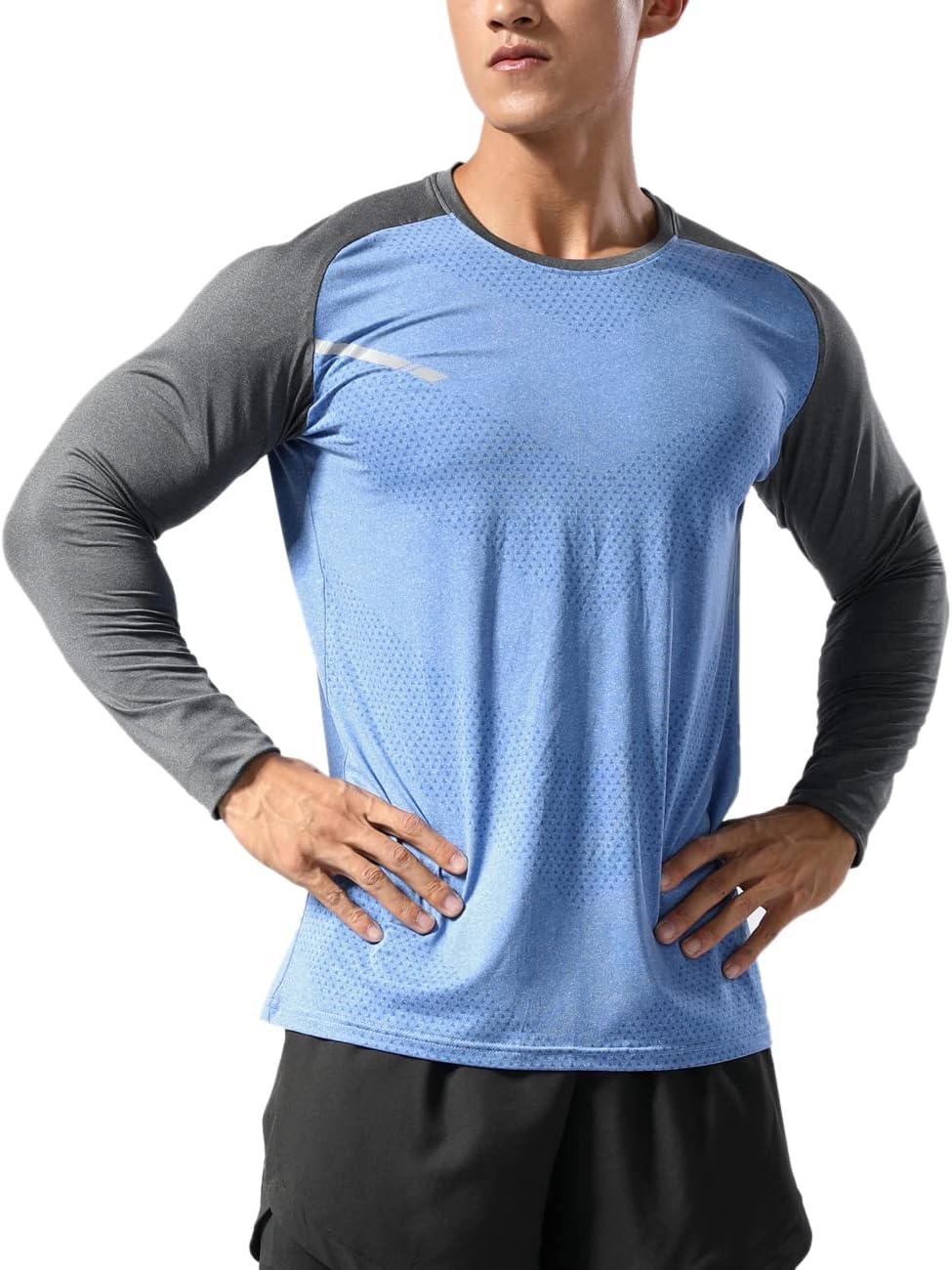 Men’s Long Sleeve Running Shirt Dry Fit Athletic Top