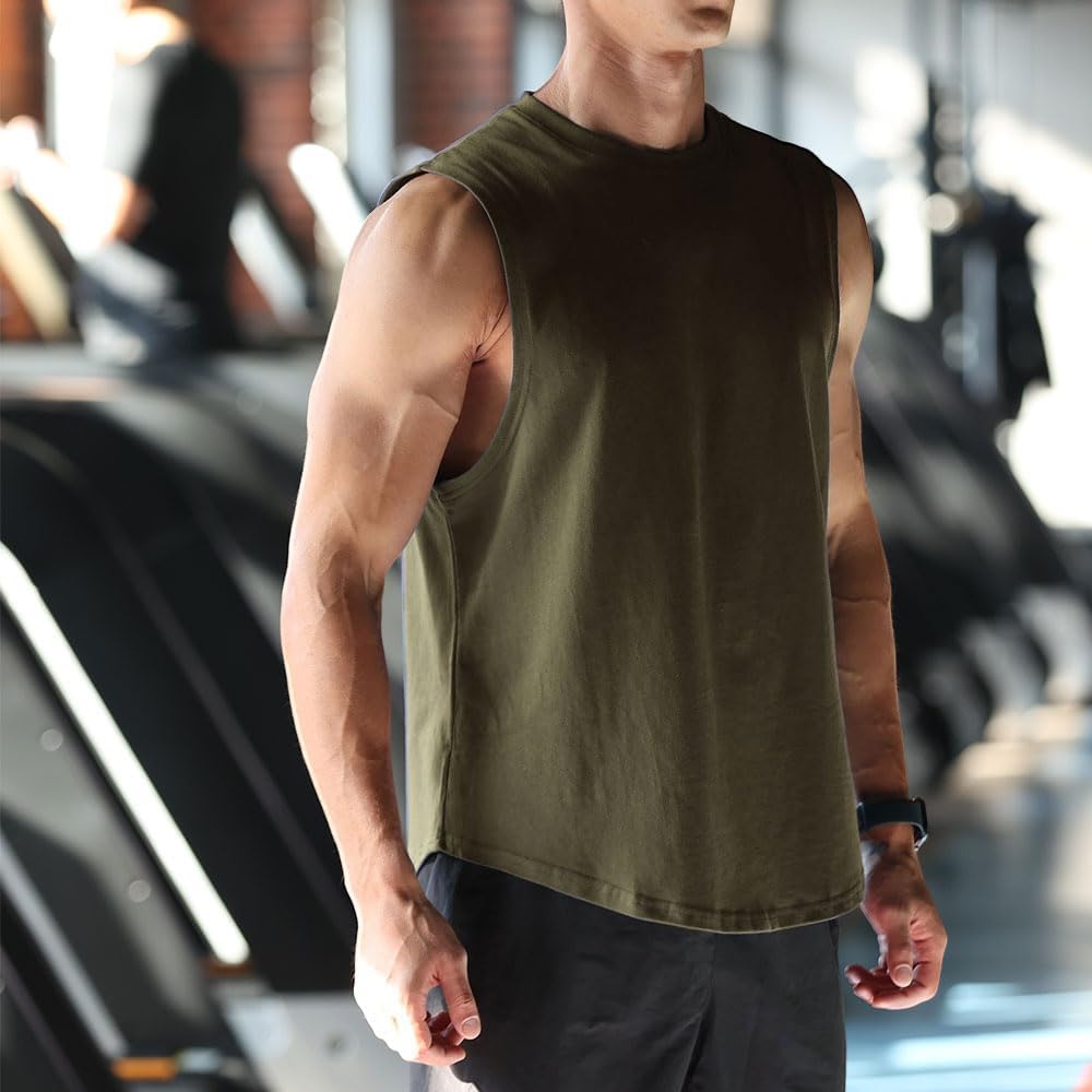 Men’s Bodybuilding Tank Cotton Sleeveless Gym Shirt