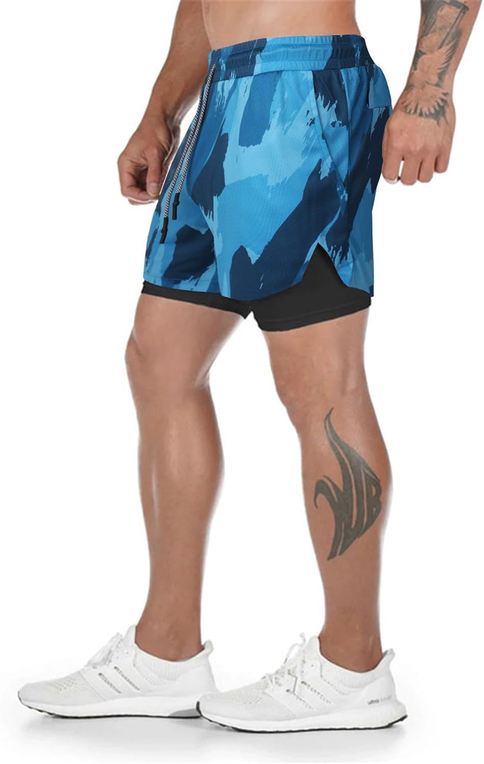 Men’s 2 in 1 Running Shorts Breathable Gym Training