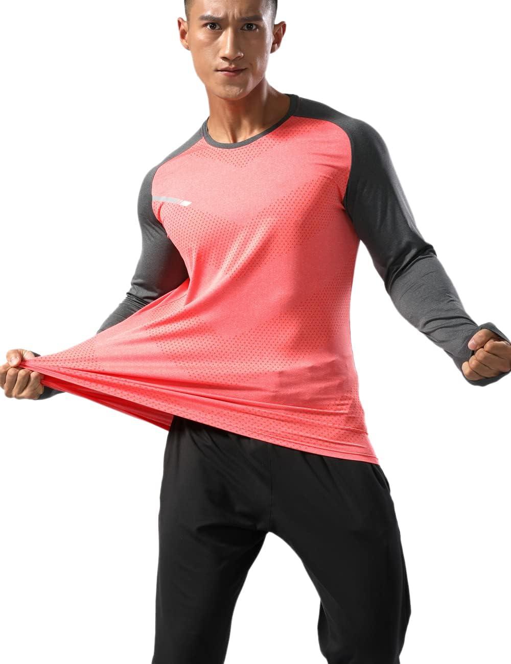 Men’s Long Sleeve Running Shirt Dry Fit Athletic Top