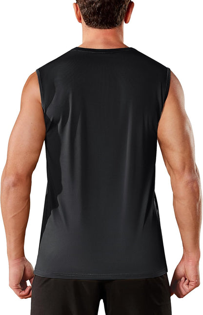 Men’s UPF50+ Sleeveless Quick Dry Muscle Gym Vest
