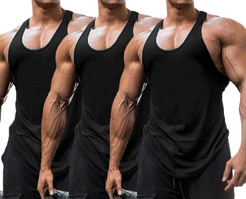 3 Pack Men’s Gym Tank Tops Y-Back Muscle Vests