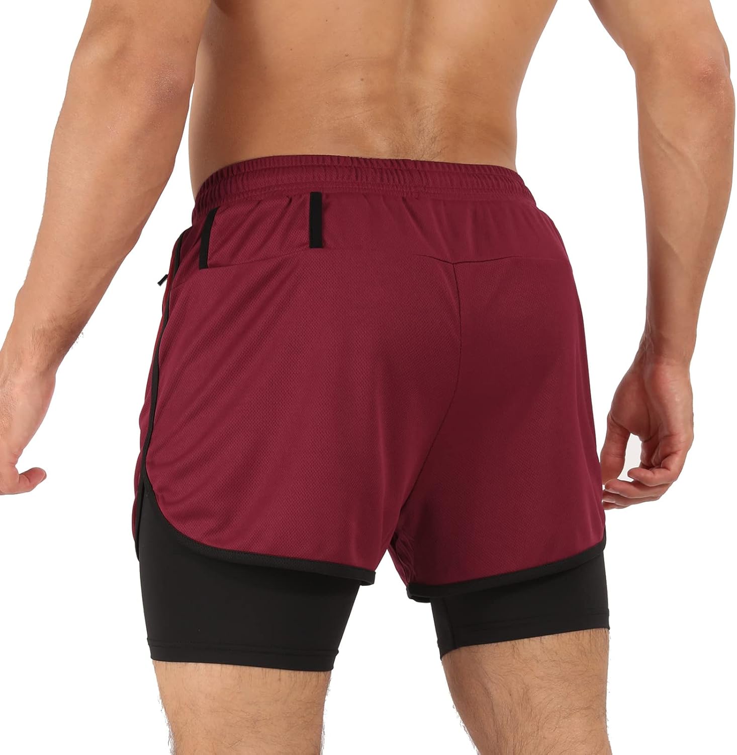 Men’s Running Compression Shorts 2 in 1 with Phone Pocket