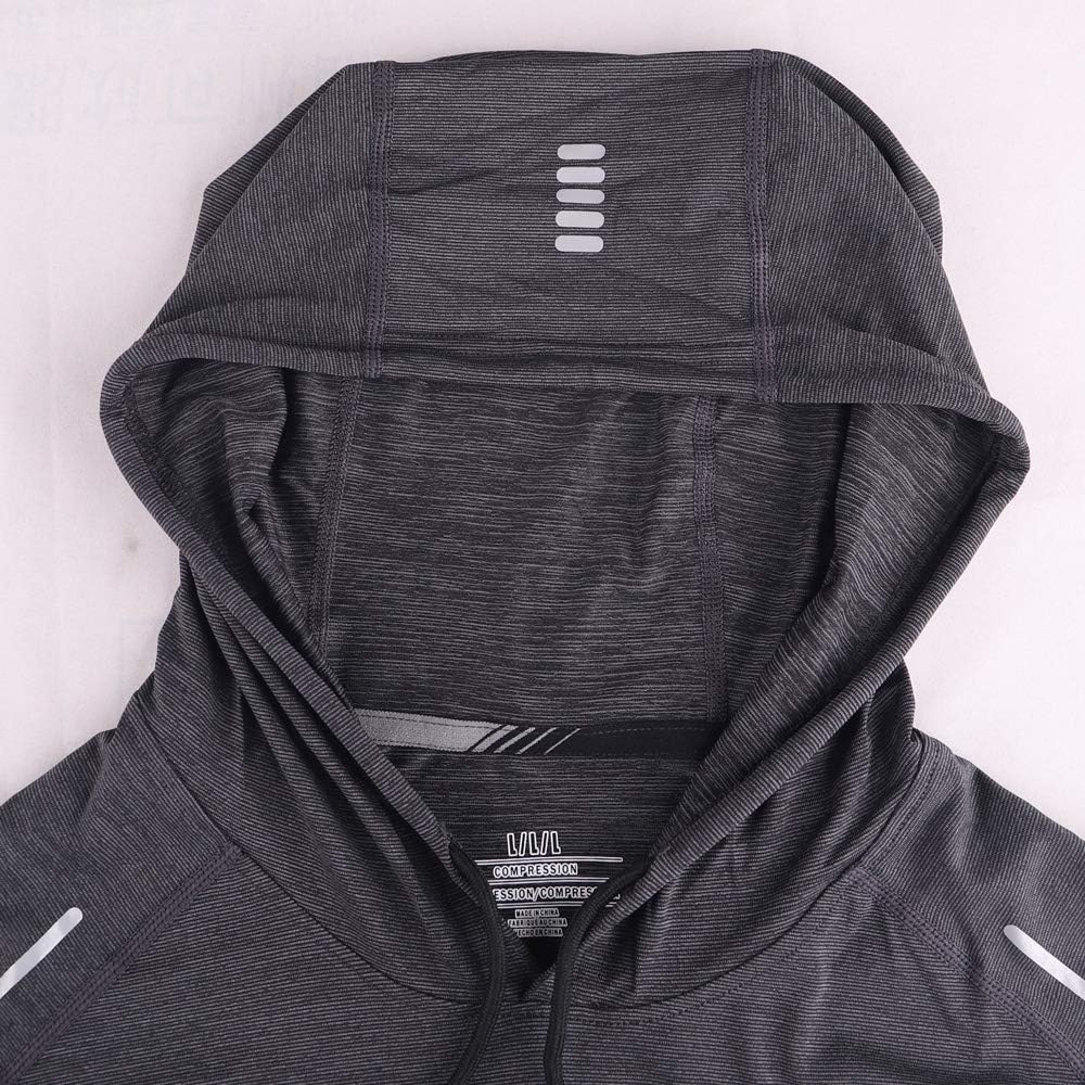 Men’s Bodybuilding Hoodie Long Sleeve Dry Fit Gym Sweatshirt