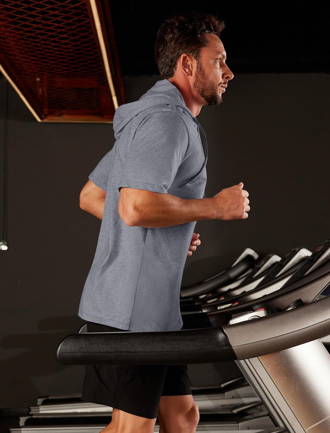 Men’s Short Sleeve Hoodie Lightweight Gym Pullover