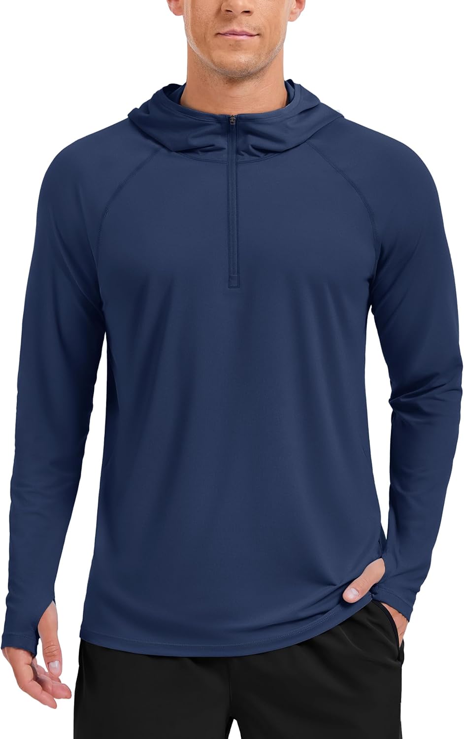 Men’s UPF50+ Quarter Zip Hoodie Long Sleeve Quick Dry