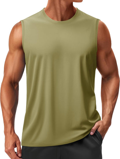 Men’s UPF50+ Sleeveless Quick Dry Muscle Gym Vest