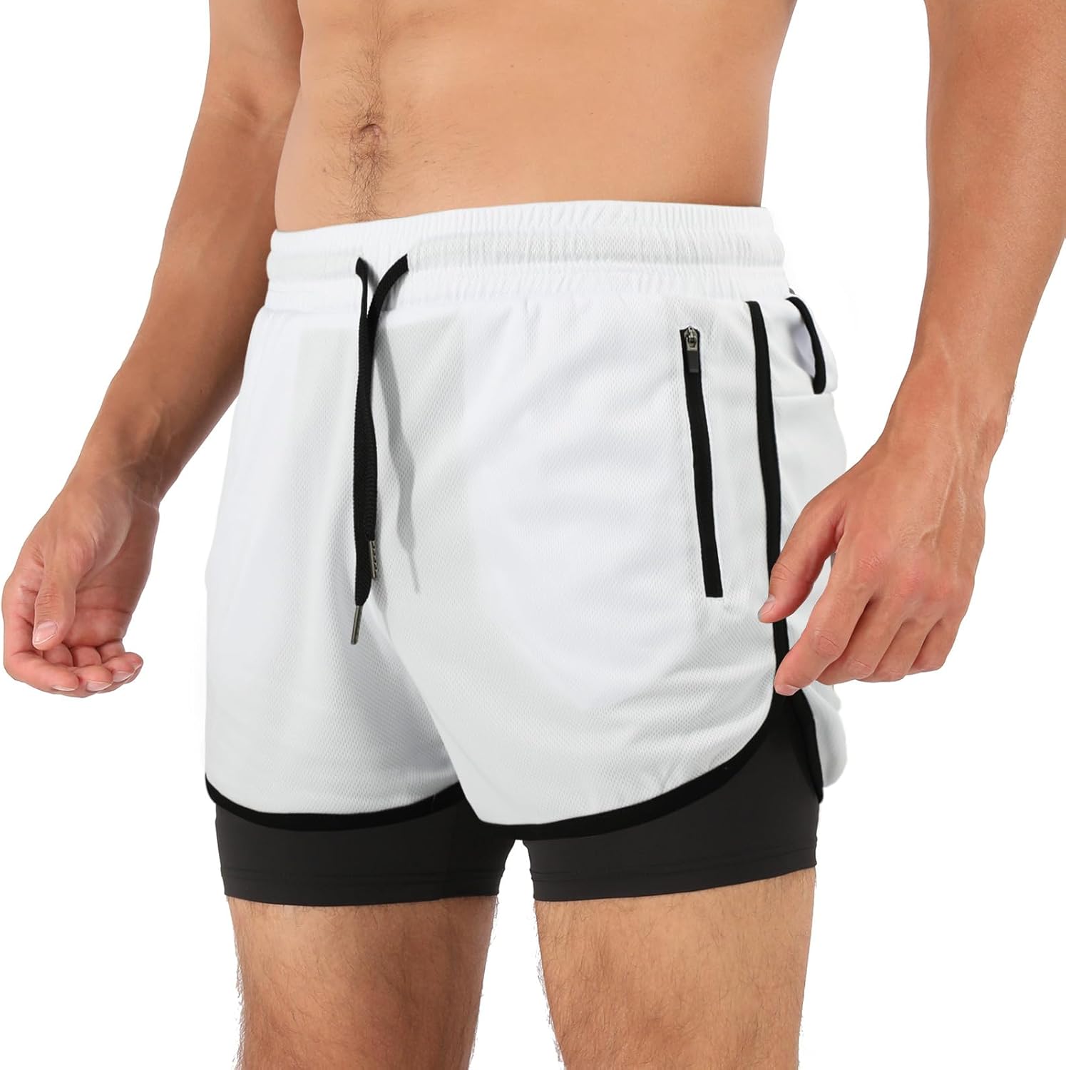 Men’s Running Compression Shorts 2 in 1 with Phone Pocket