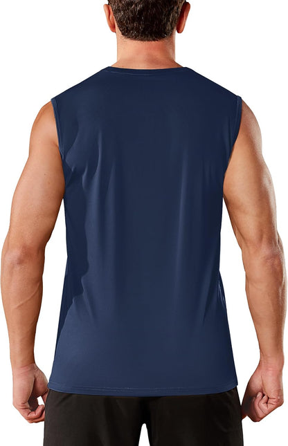 Men’s UPF50+ Sleeveless Quick Dry Muscle Gym Vest