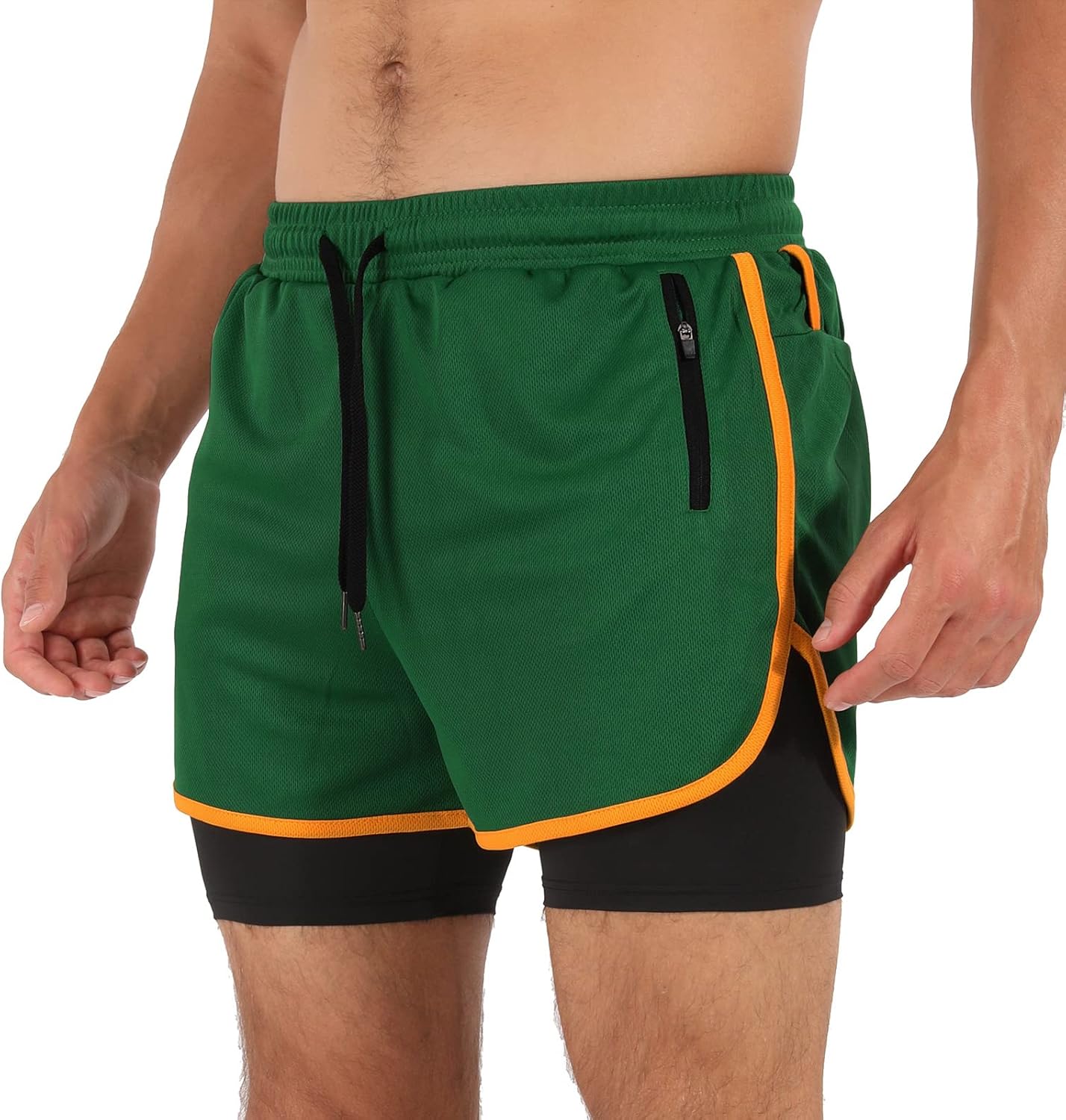 Men’s Running Compression Shorts 2 in 1 with Phone Pocket