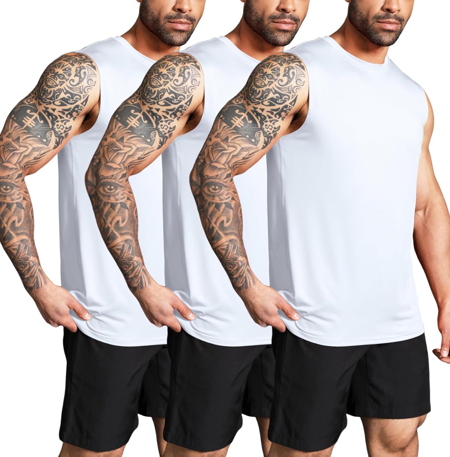 3 Pack Men’s Bodybuilding Tank Tops Quick Dry Vests