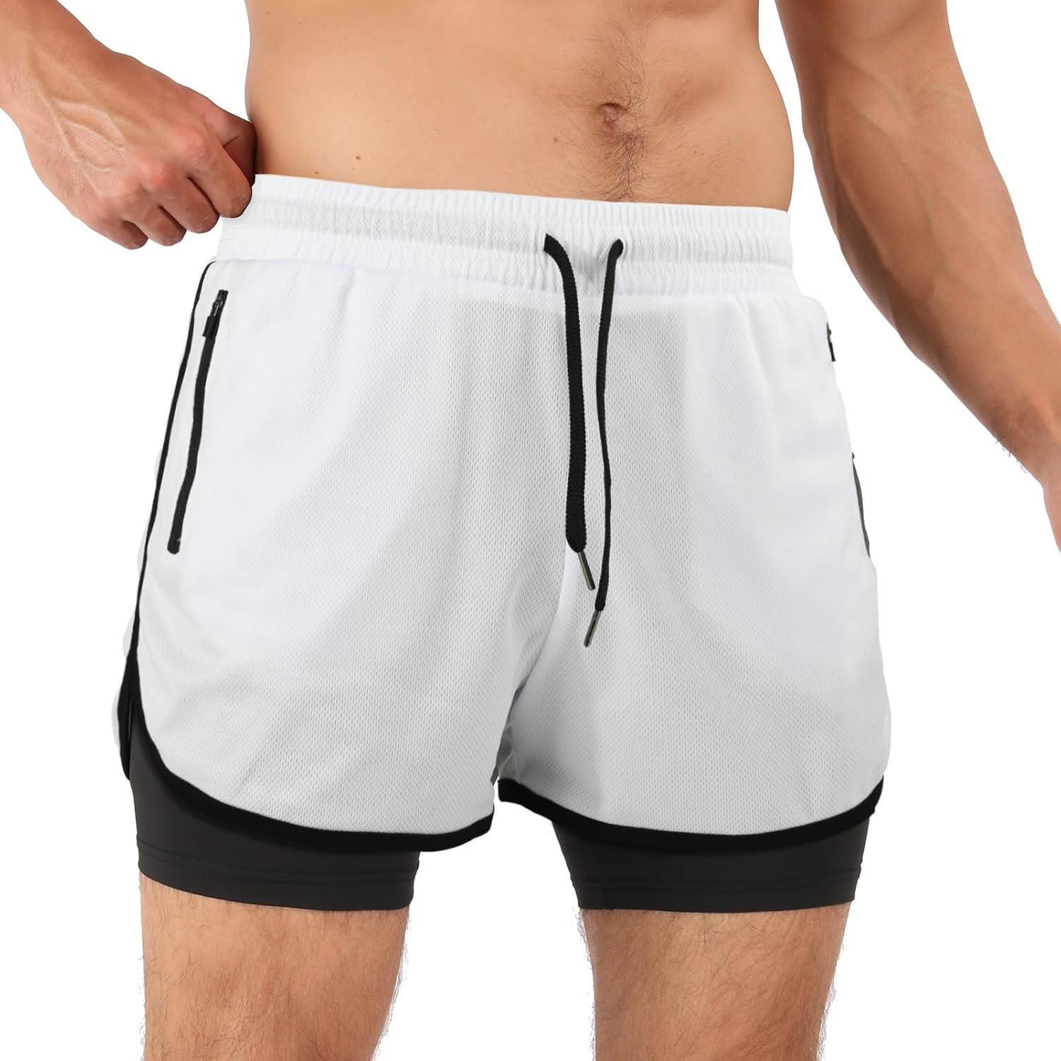 Men’s Running Compression Shorts 2 in 1 with Phone Pocket