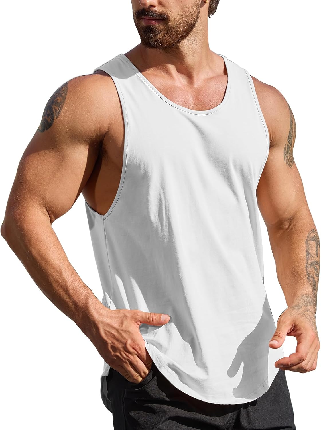 1 or 3 Pack Men’s Muscle Stringer Tank Tops Gym Vests