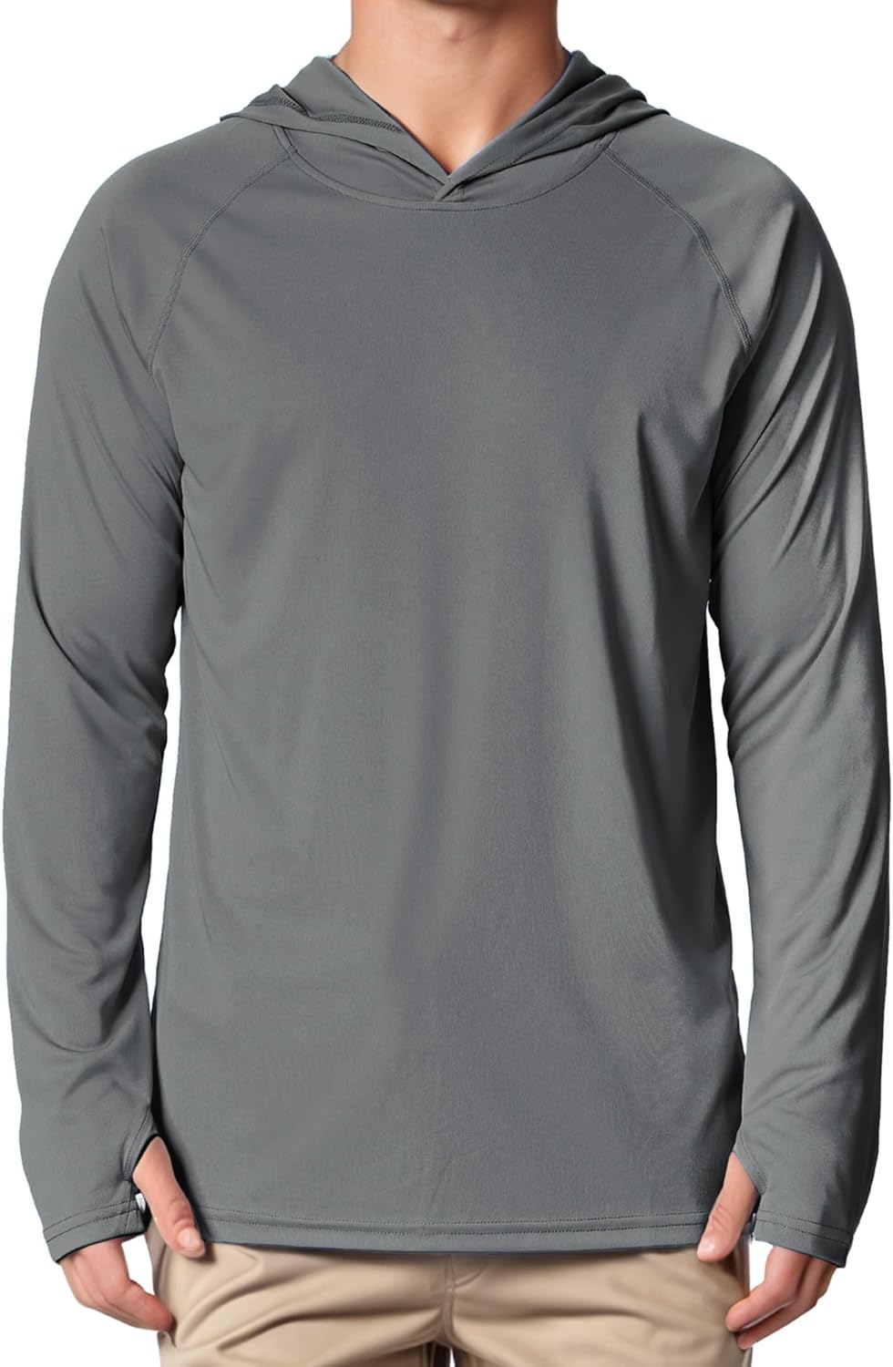 Men’s UPF50+ Long Sleeve Hoodie Lightweight Rash Guard