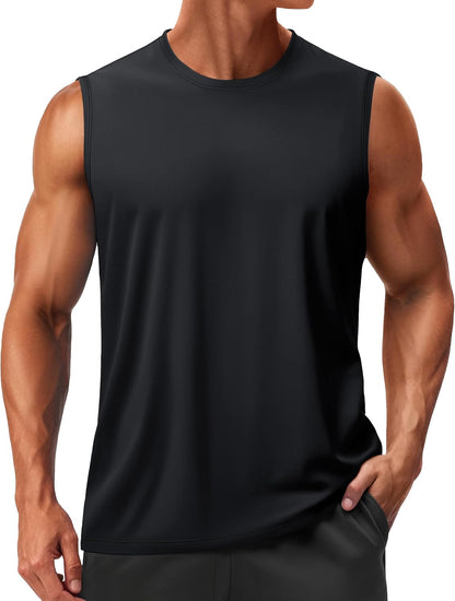 Men’s UPF50+ Sleeveless Quick Dry Muscle Gym Vest