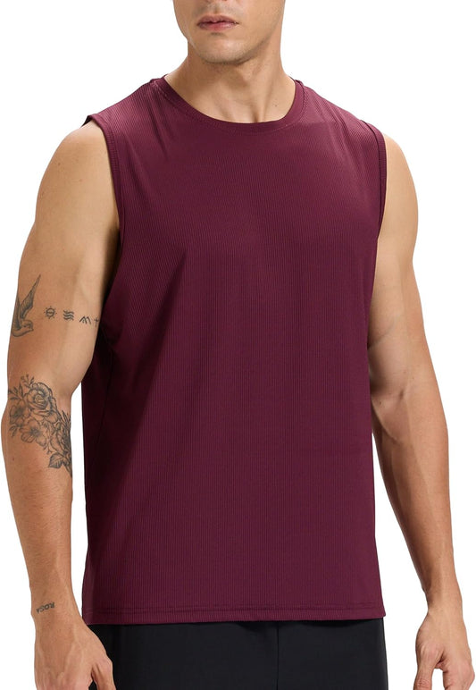 Men’s Sleeveless Workout Tank Quick Dry Muscle Top