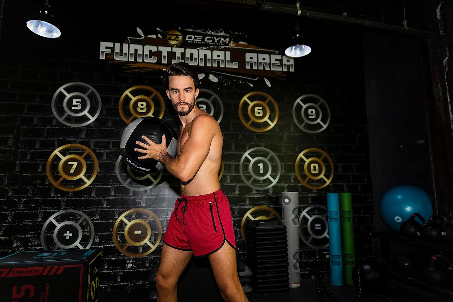 2 Pack Men’s Running Shorts Gym Training with Zip Pockets