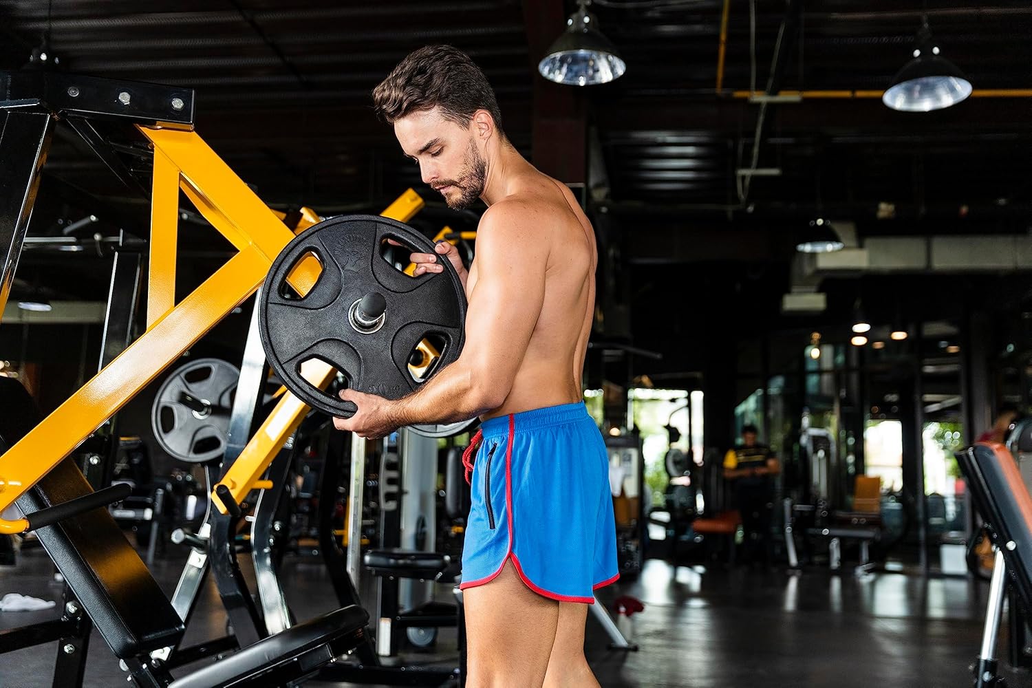 2 Pack Men’s Running Shorts Gym Training with Zip Pockets