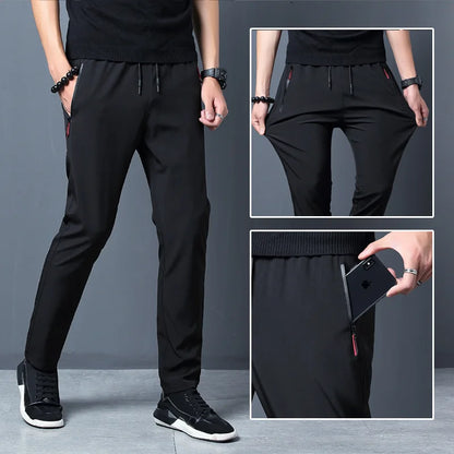 Men's Quick-Dry Running Pants with Zips